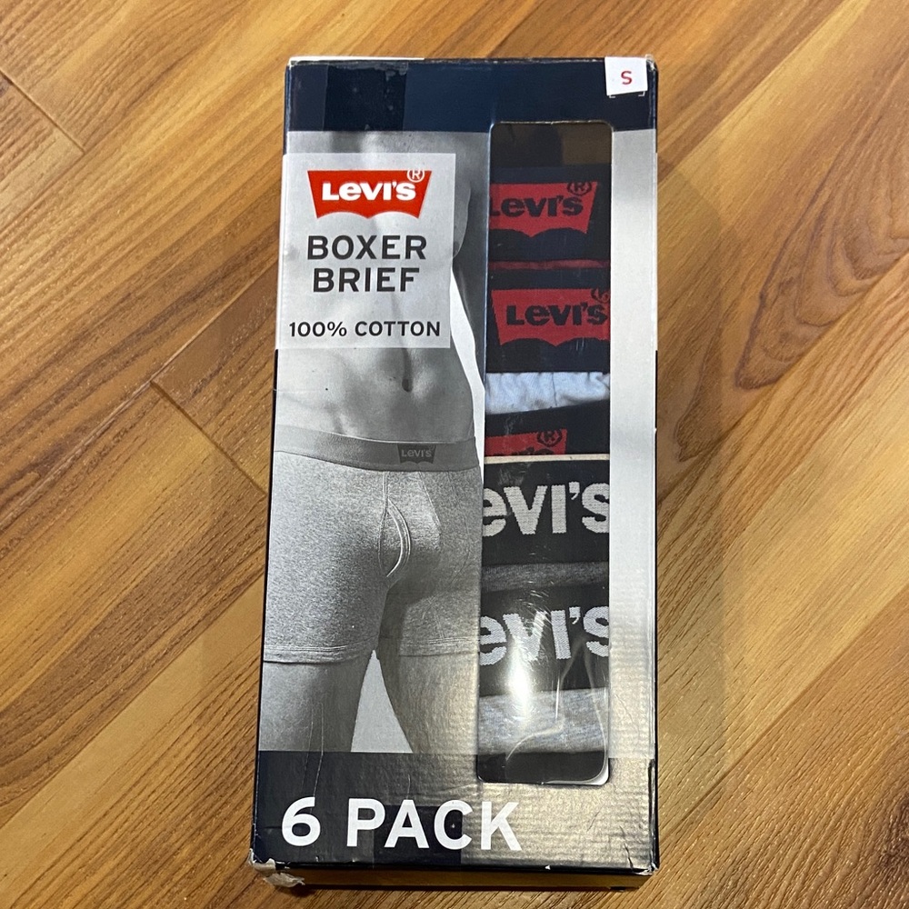 Levi's Boxer Briefs 100% Cotton 6 Pack - Men’s Underwear Size Small